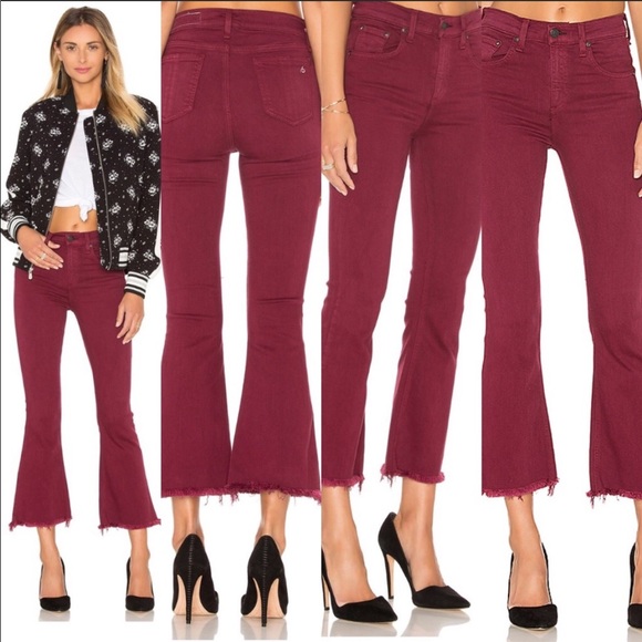 Rag & Bone crop jeans in distressed plum - Picture 1 of 5